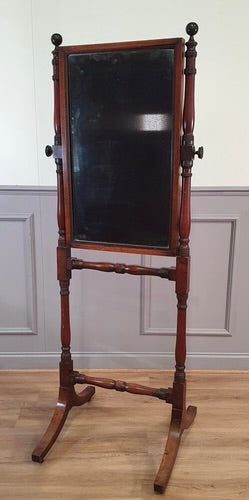 A Regency Mahogany Framed Robing  / Cheval Mirror