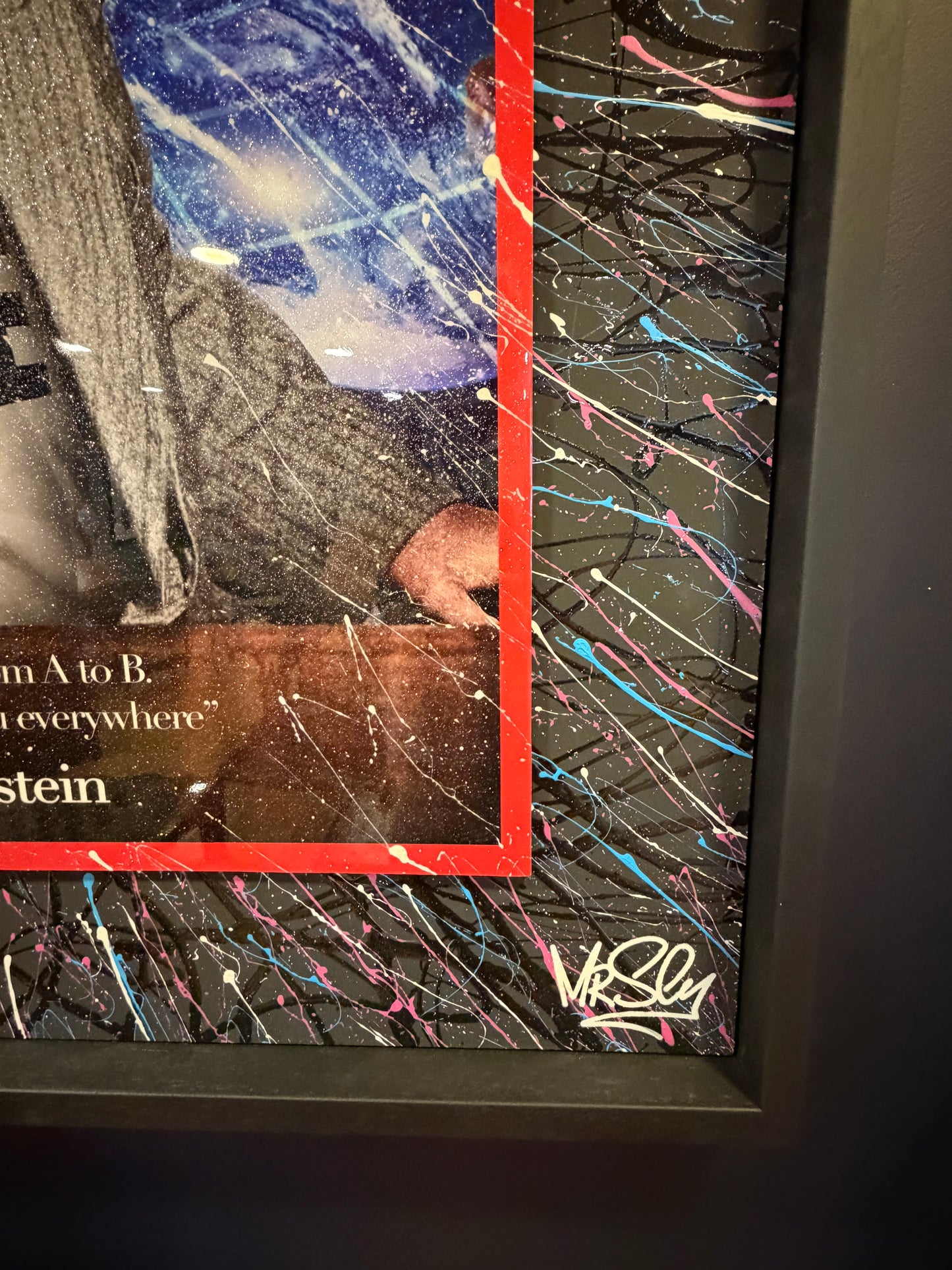 Mr Sly Original Large Signed Mixed Media Painting on Canvas Albert Einstein