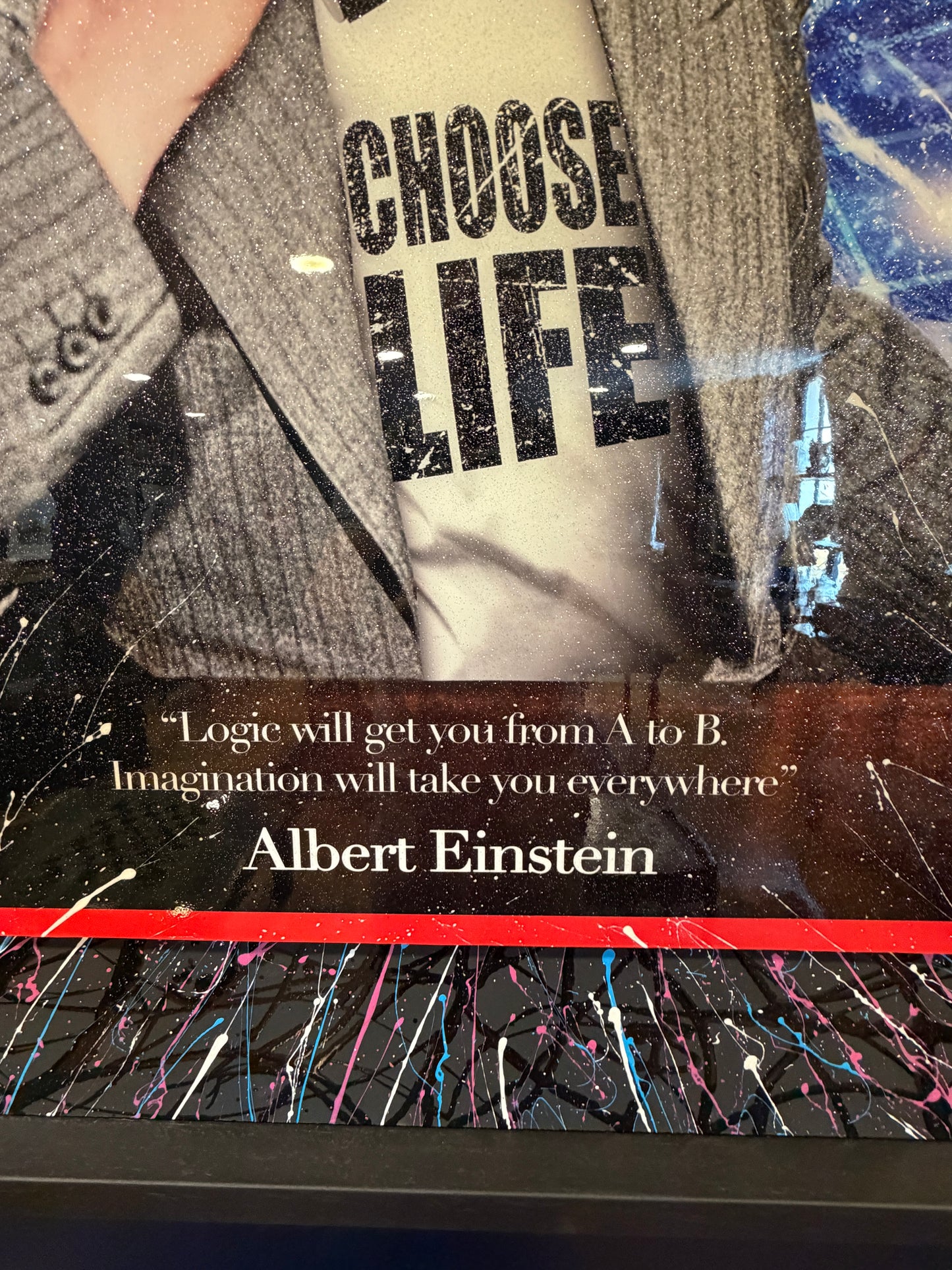 Mr Sly Original Large Signed Mixed Media Painting on Canvas Albert Einstein
