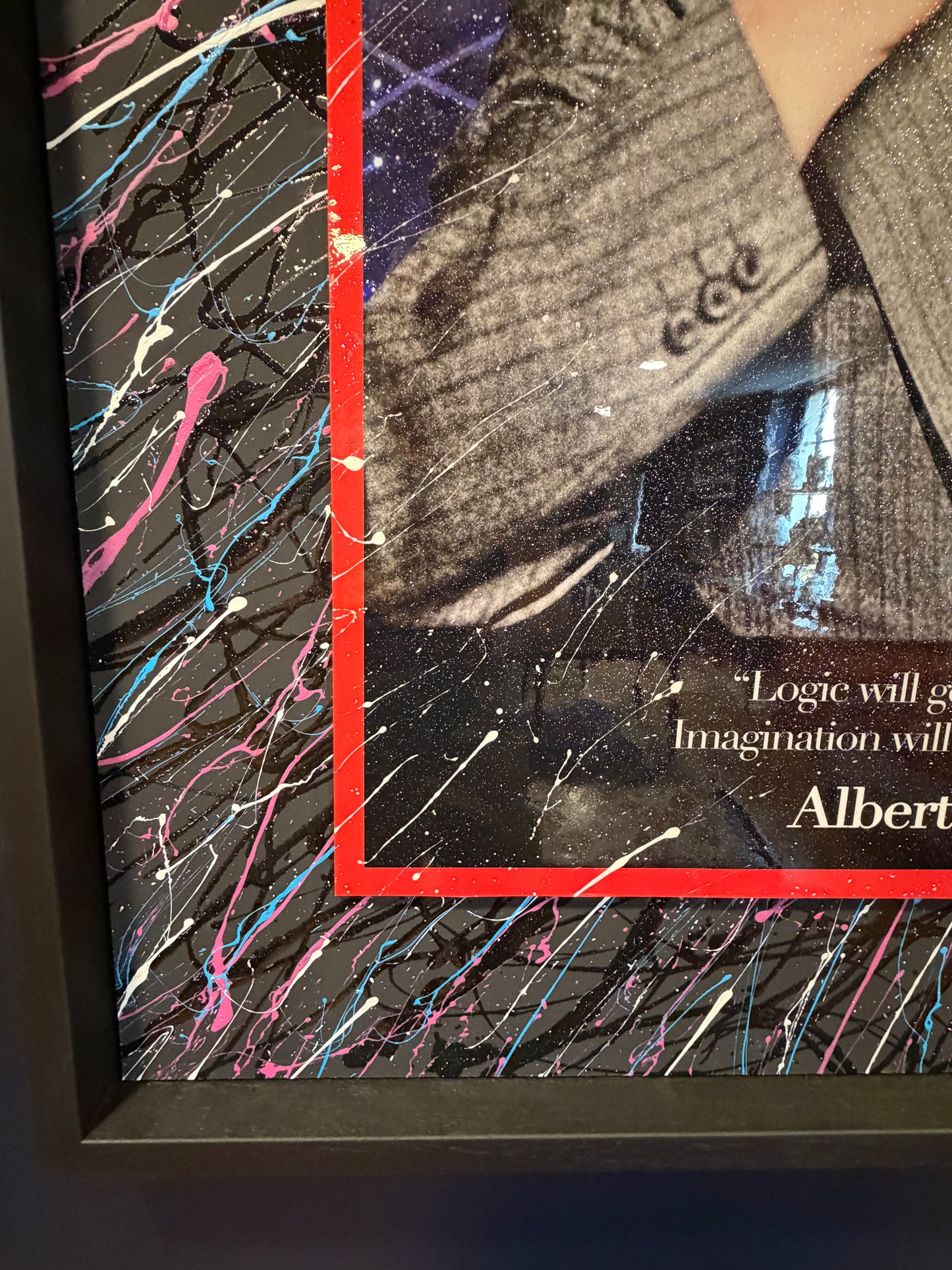 Mr Sly Original Large Signed Mixed Media Painting on Canvas Albert Einstein