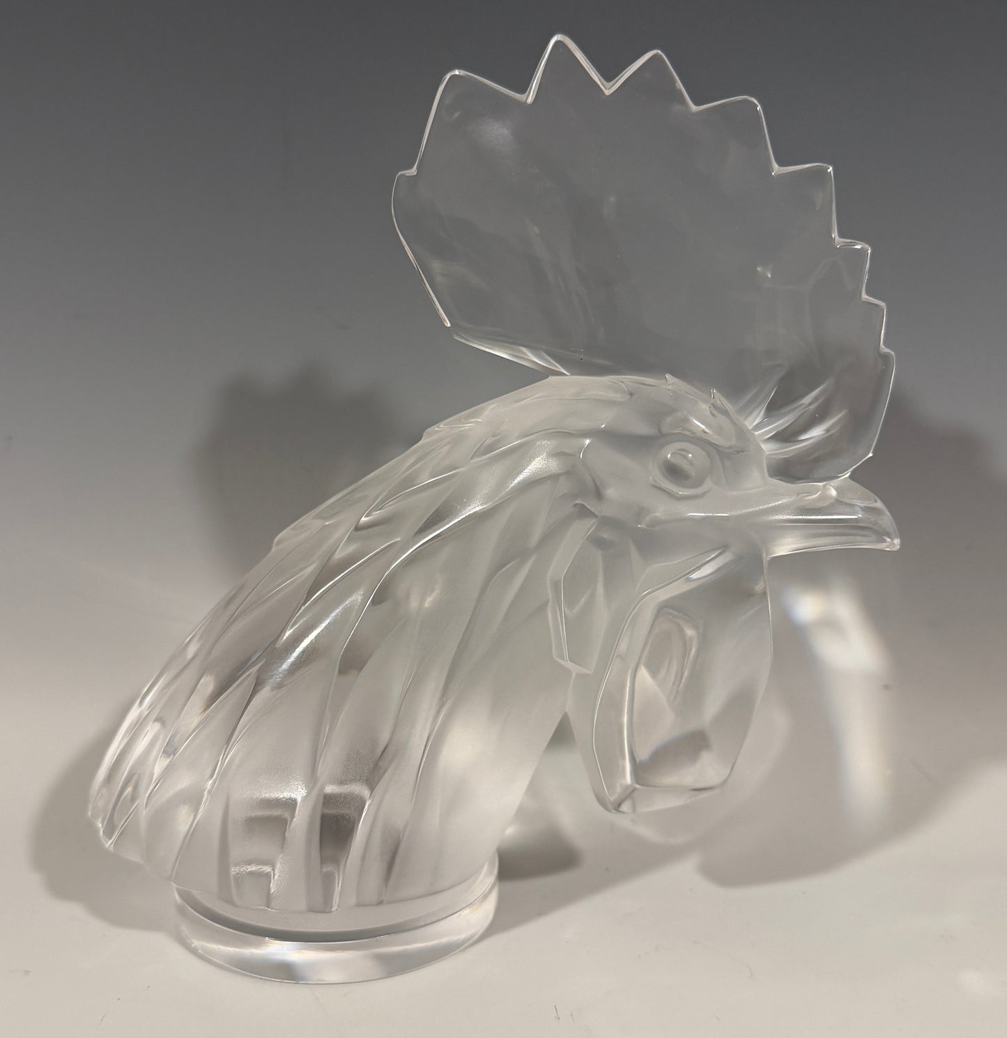 Fabulous Lalique Glass Tete De Coq 'Cockerel' Car Mascot Signed