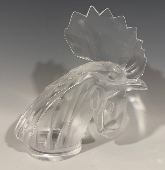 Fabulous Lalique Glass Tete De Coq 'Cockerel' Car Mascot Signed