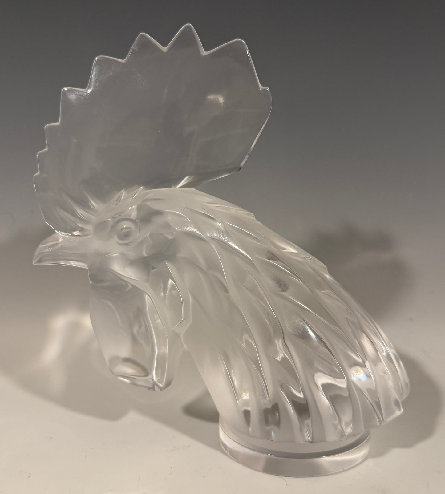 Fabulous Lalique Glass Tete De Coq 'Cockerel' Car Mascot Signed