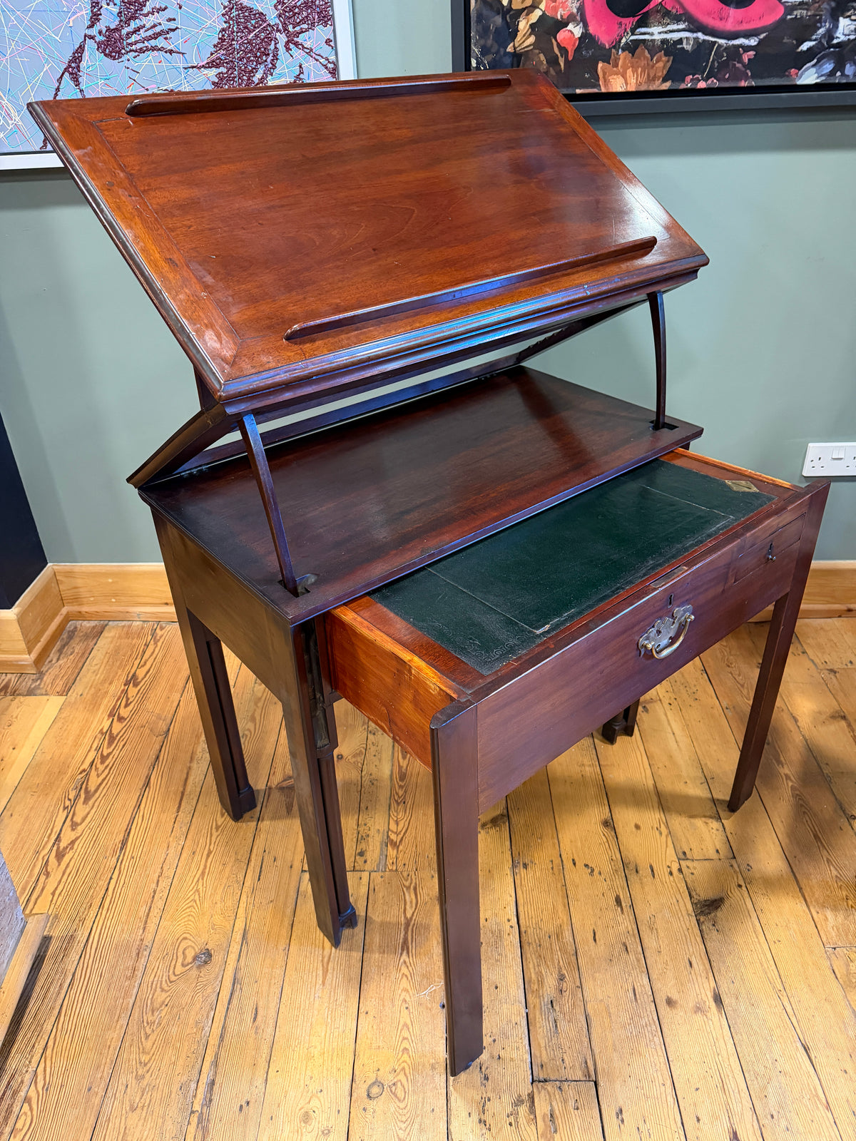 Rare Antique Georgian Mahogany Metamorphic Architects Desk / Rent Table c1830