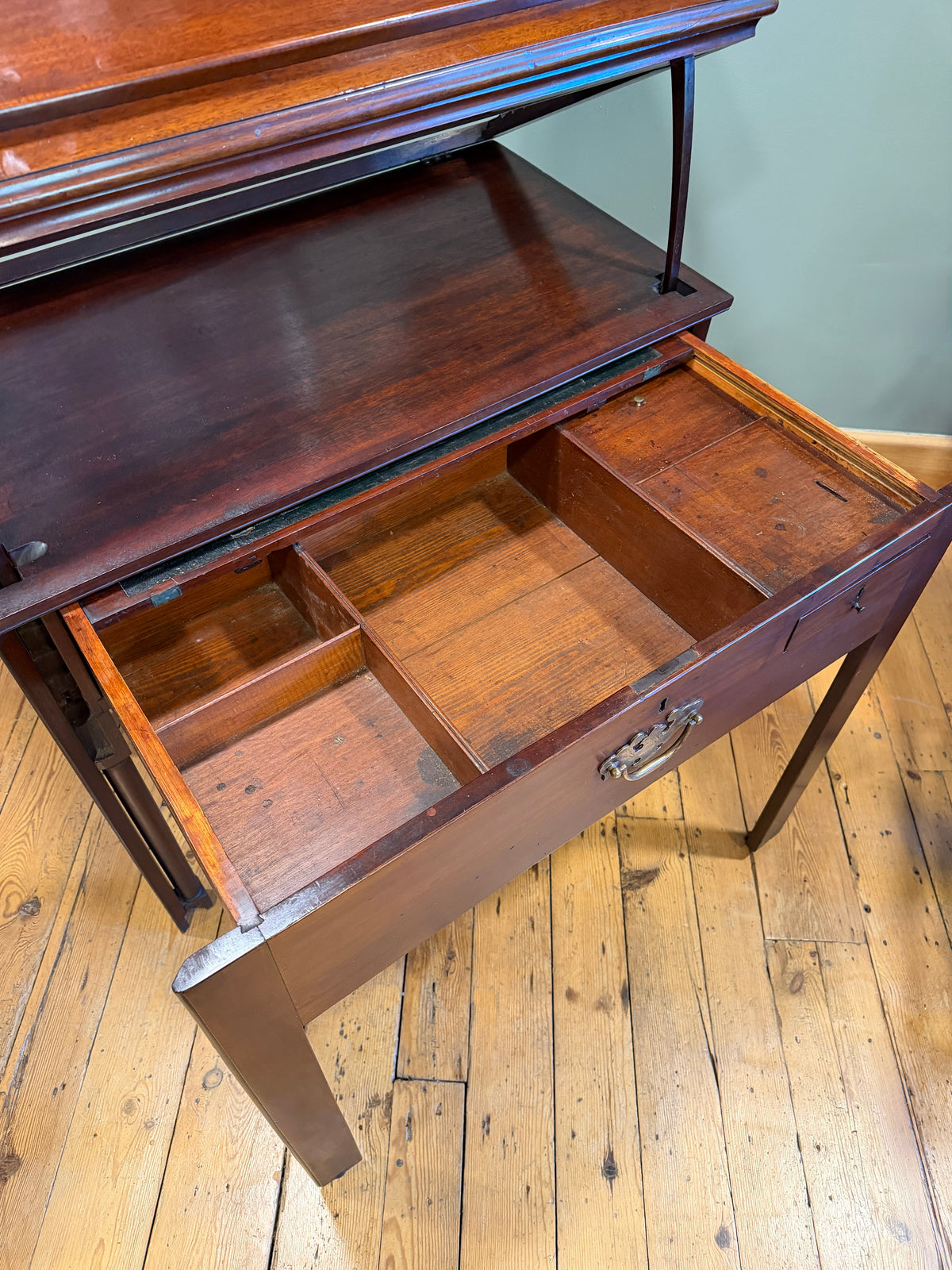 Rare Antique Georgian Mahogany Metamorphic Architects Desk / Rent Table c1830