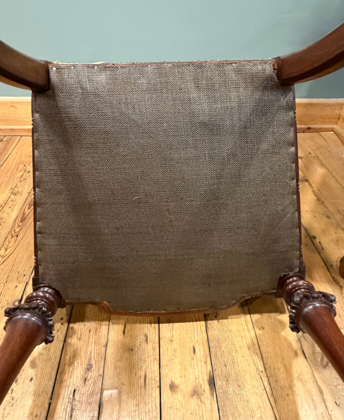 Stunning Antique Victorian Carved Walnut Upholstered Armchair c1890