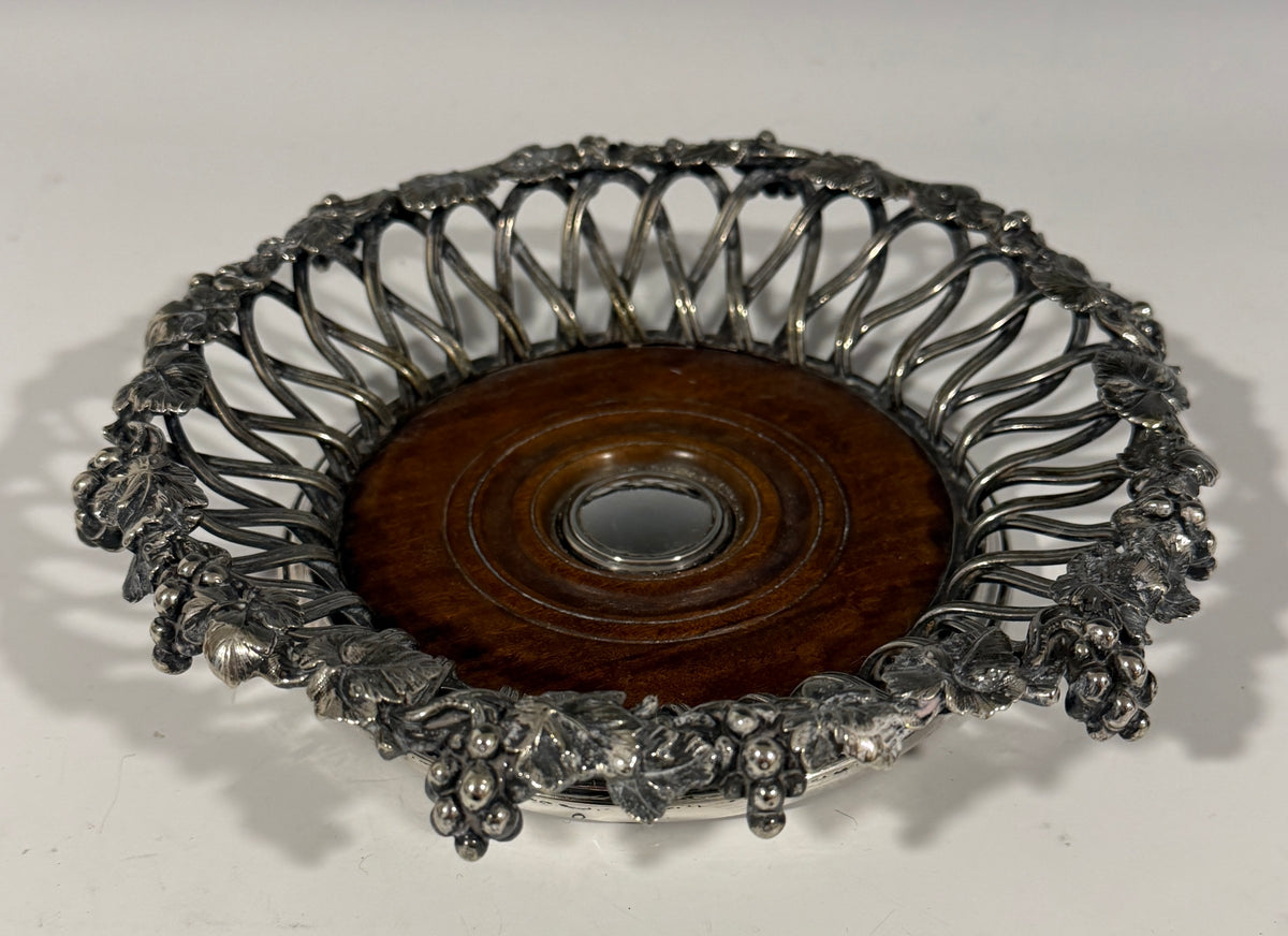Stunning Pair Antique Silver Plated Elkington & Co Wine Bottle Coasters c1850