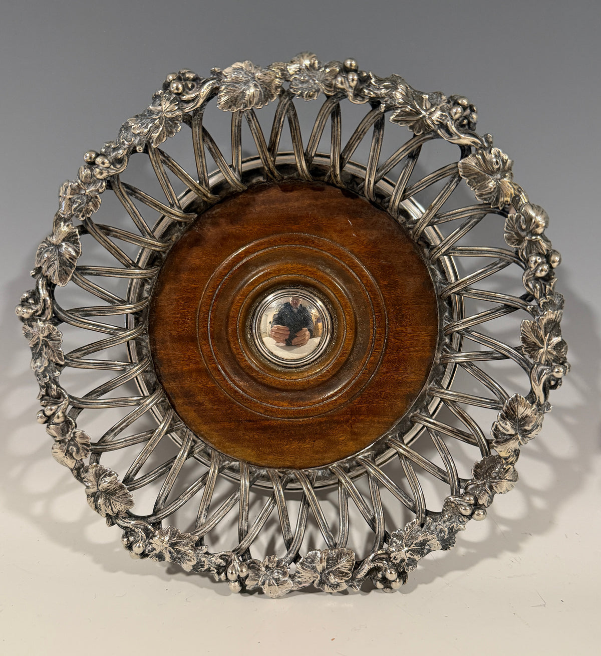 Stunning Pair Antique Silver Plated Elkington & Co Wine Bottle Coasters c1850