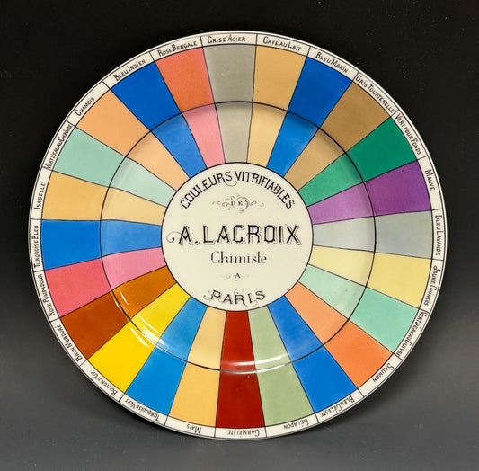 Rare Antique Porcelain Colour Chart Plate A Lacroix Paris Limoges c1880