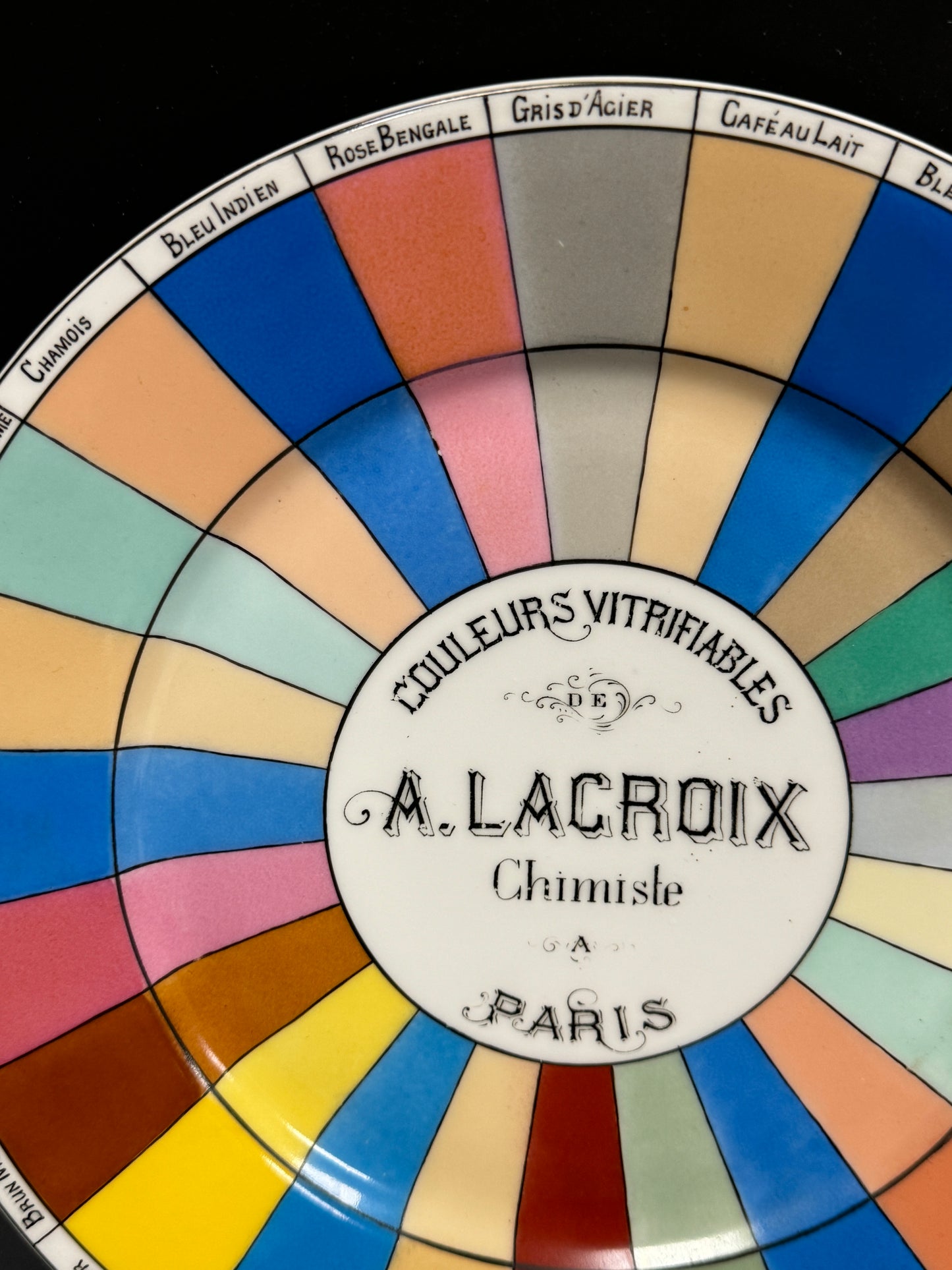 Rare Antique Porcelain Colour Chart Plate A Lacroix Paris Limoges c1880