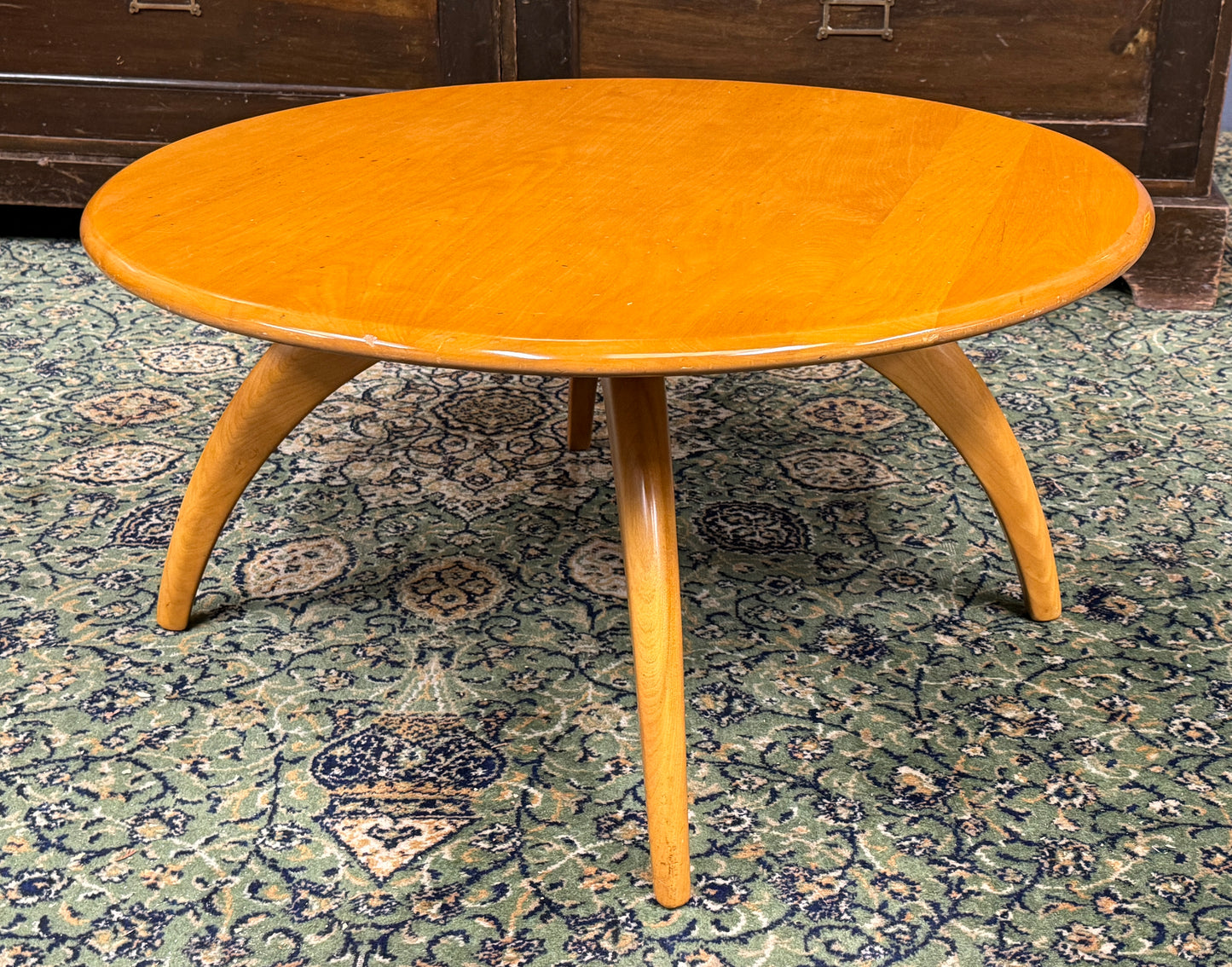 Superb Mid Century Heywood Wakefield Champagne Lazy Susan Coffee Table