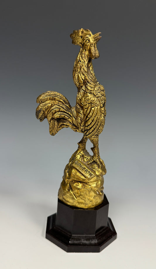 Rare Georges Omerth Bronze Cockerel Car Mascot c1920's Signed