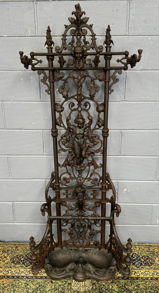 A Stunnung Rare Antique Coalbrookdale Cast Iron Coat Stand Hallstand signed 1857