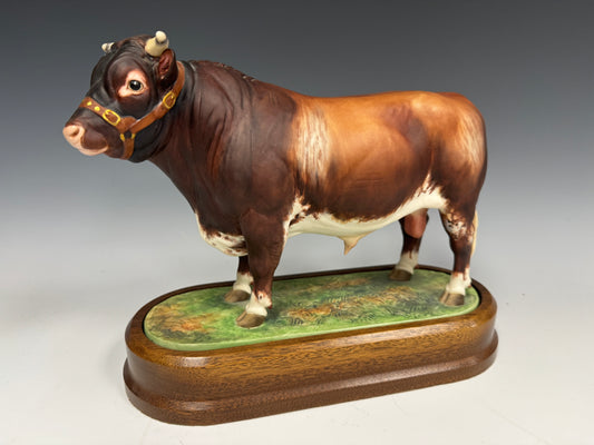 Stunning Royal Worcester Porcelain Dairy Shorthorn Bull signed Doris Lindner