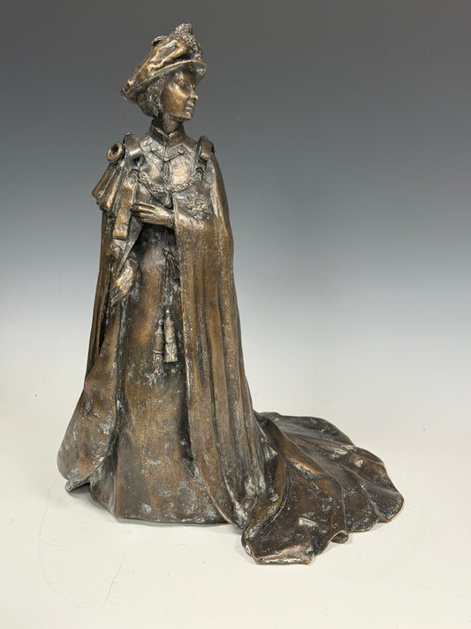 Very Rare Royal Worcester Bronze Queen Elizabeth II signed Ronald van Ruyckevelt