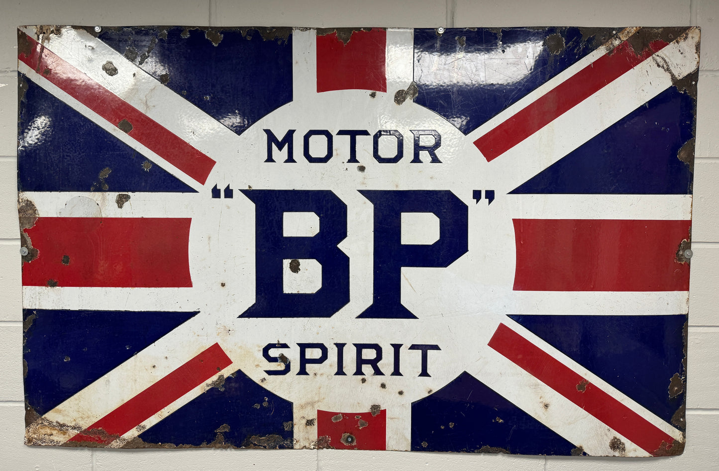 Large BP Motor Spirit Enamel Sign