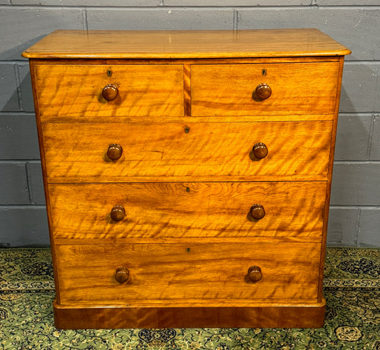 Superb Rare Antique Victorian Heal & Son Satin Walnut Chest of Drawers c1880