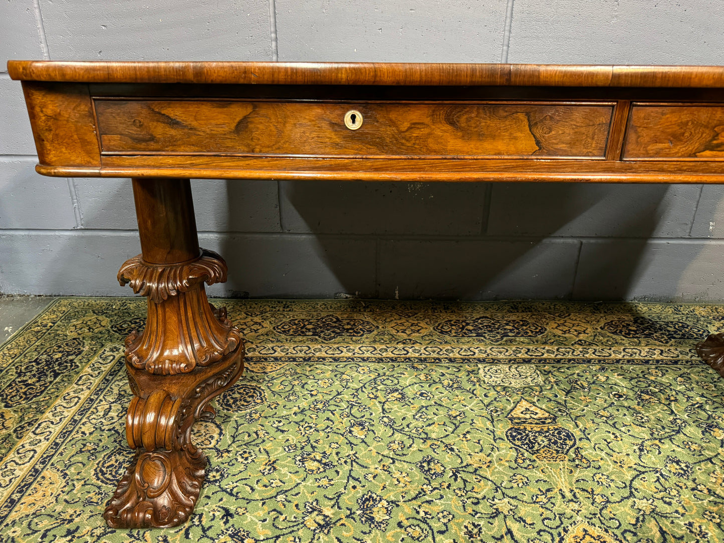 Superb Antique William IV Rosewood Library Table / Desk A Blain Liverpool c1840