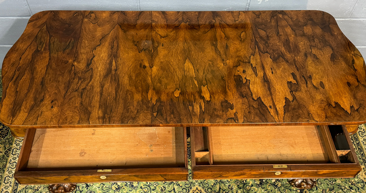 Superb Antique William IV Rosewood Library Table / Desk A Blain Liverpool c1840