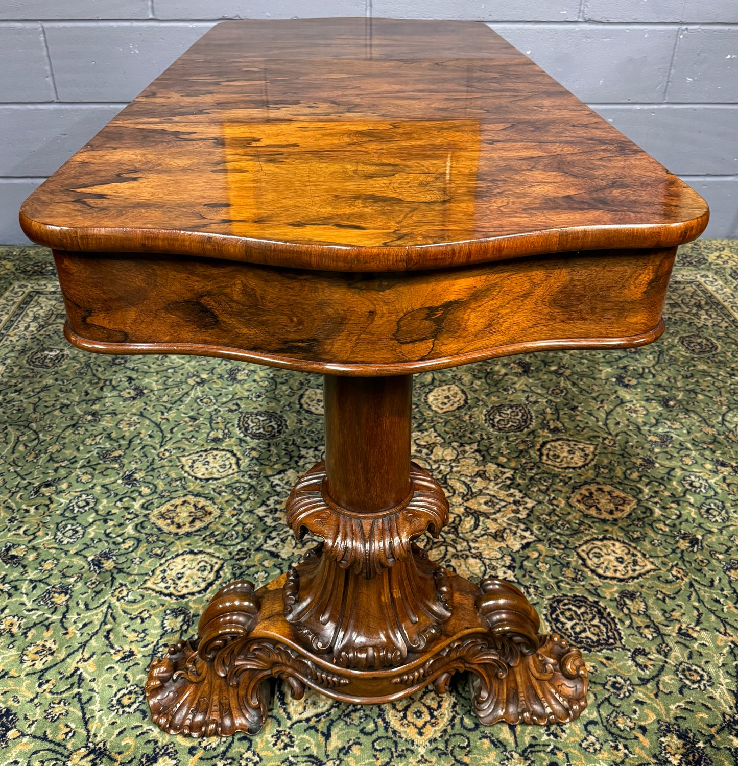 Superb Antique William IV Rosewood Library Table / Desk A Blain Liverpool c1840