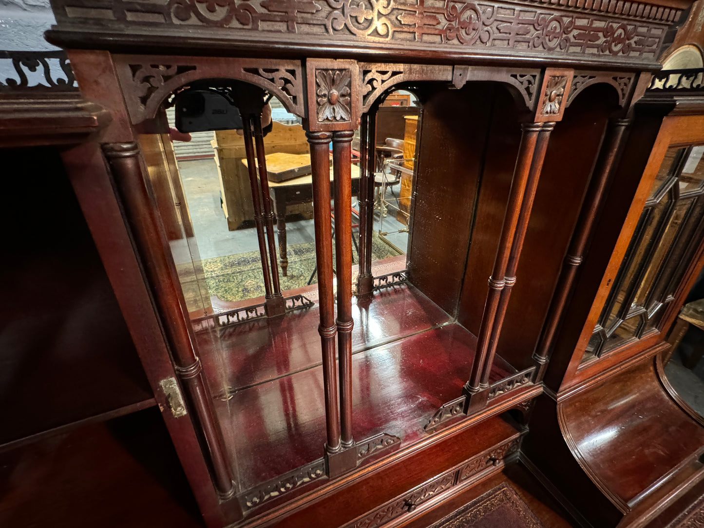 Superb Antique Victorian Edwards and Roberts Mahogany Desk c1895