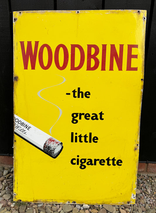 A Superb Enamel Advertising Shop Display Sign Woodbine Cigarettes