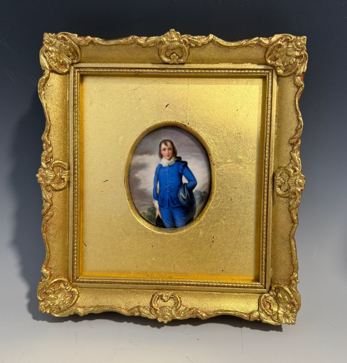 Royal Worcester Plaque The Blue Boy after Gainsborough Signed W A Hawkins c1910
