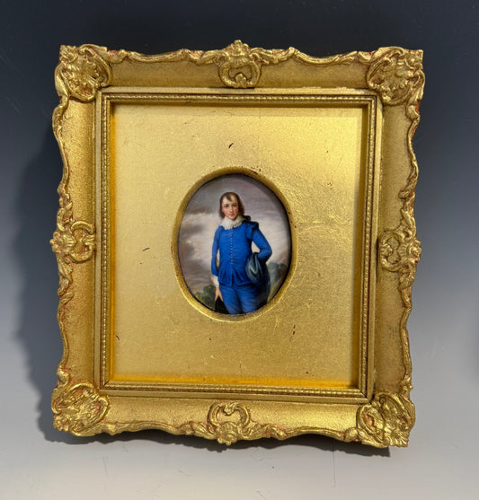 Royal Worcester Plaque The Blue Boy after Gainsborough Signed W A Hawkins c1910