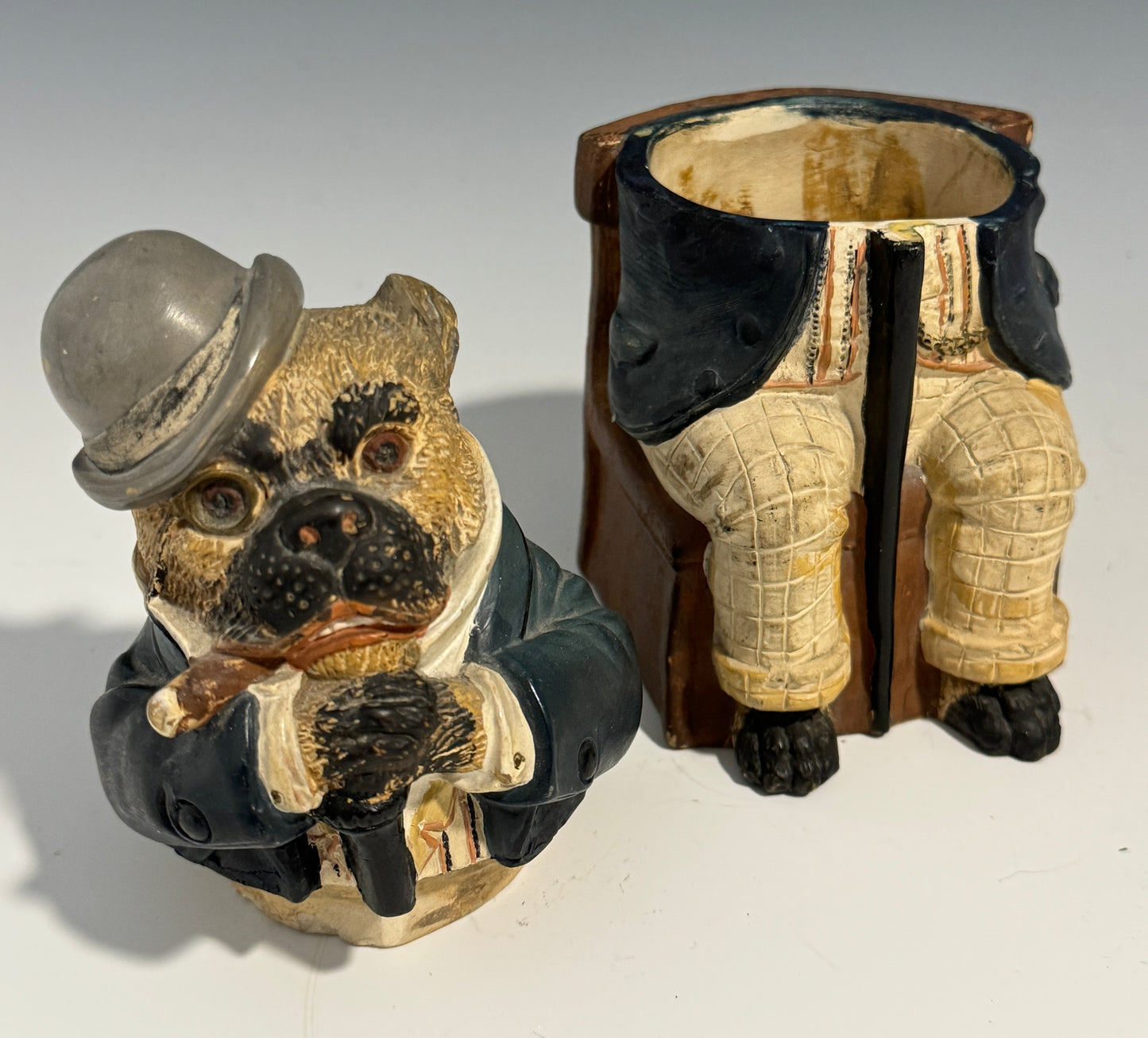 A Rare Johann Maresch Austrian Cold Painted Terracotta Bulldog Tobacco Jar