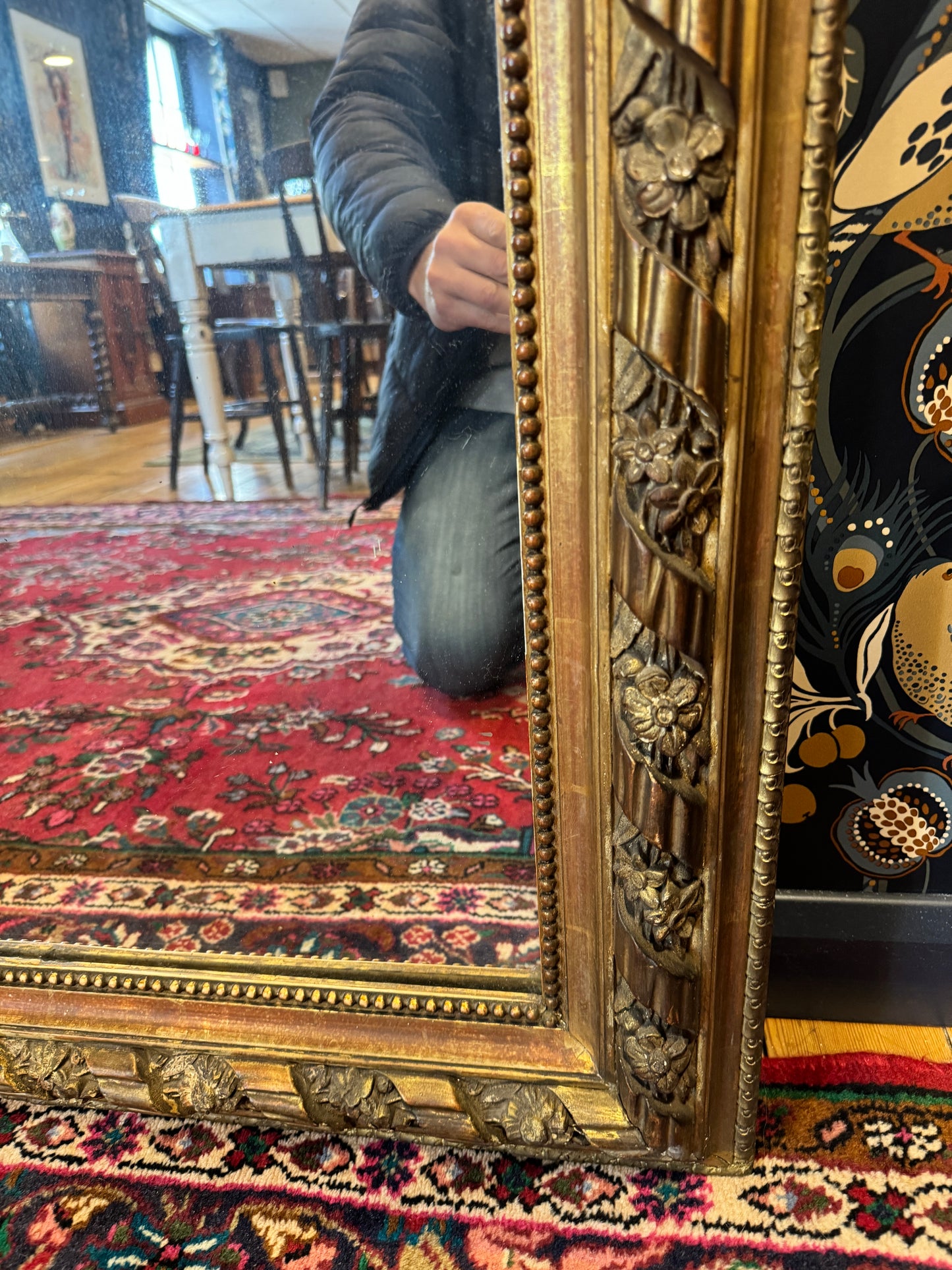 Stunning Large Antique Victorian Decorative Gilt Gesso Wooden Framed Mirror