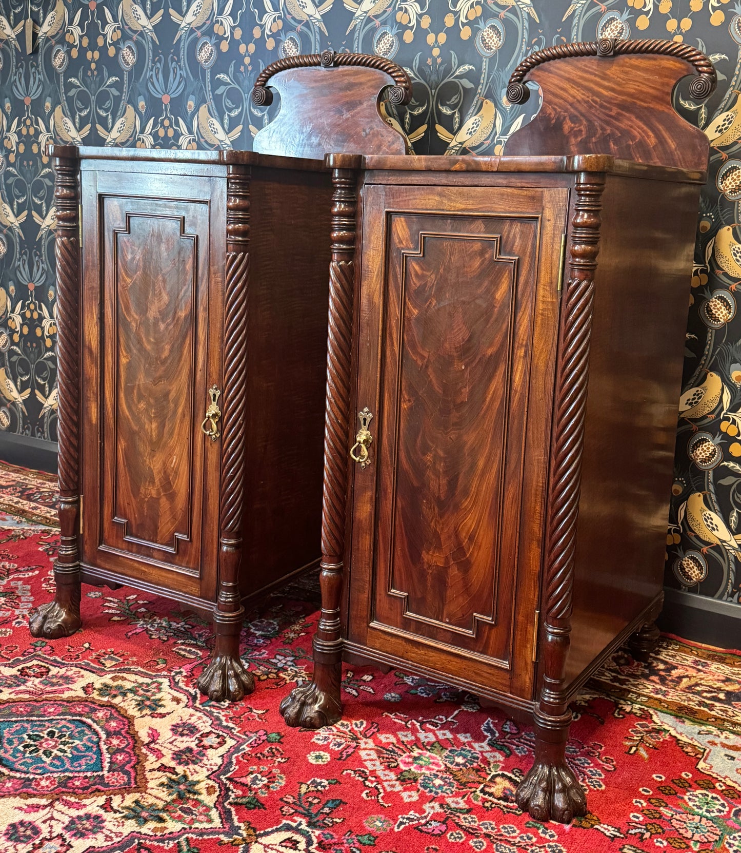 Superb Pair 19th Century Pedestal Bedside / Lamp Tables