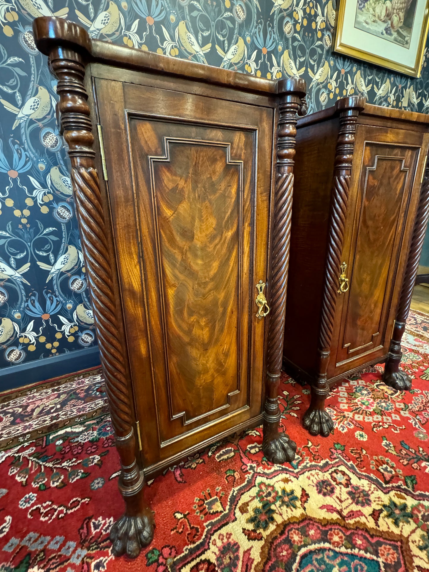 Superb Pair 19th Century Pedestal Bedside / Lamp Tables