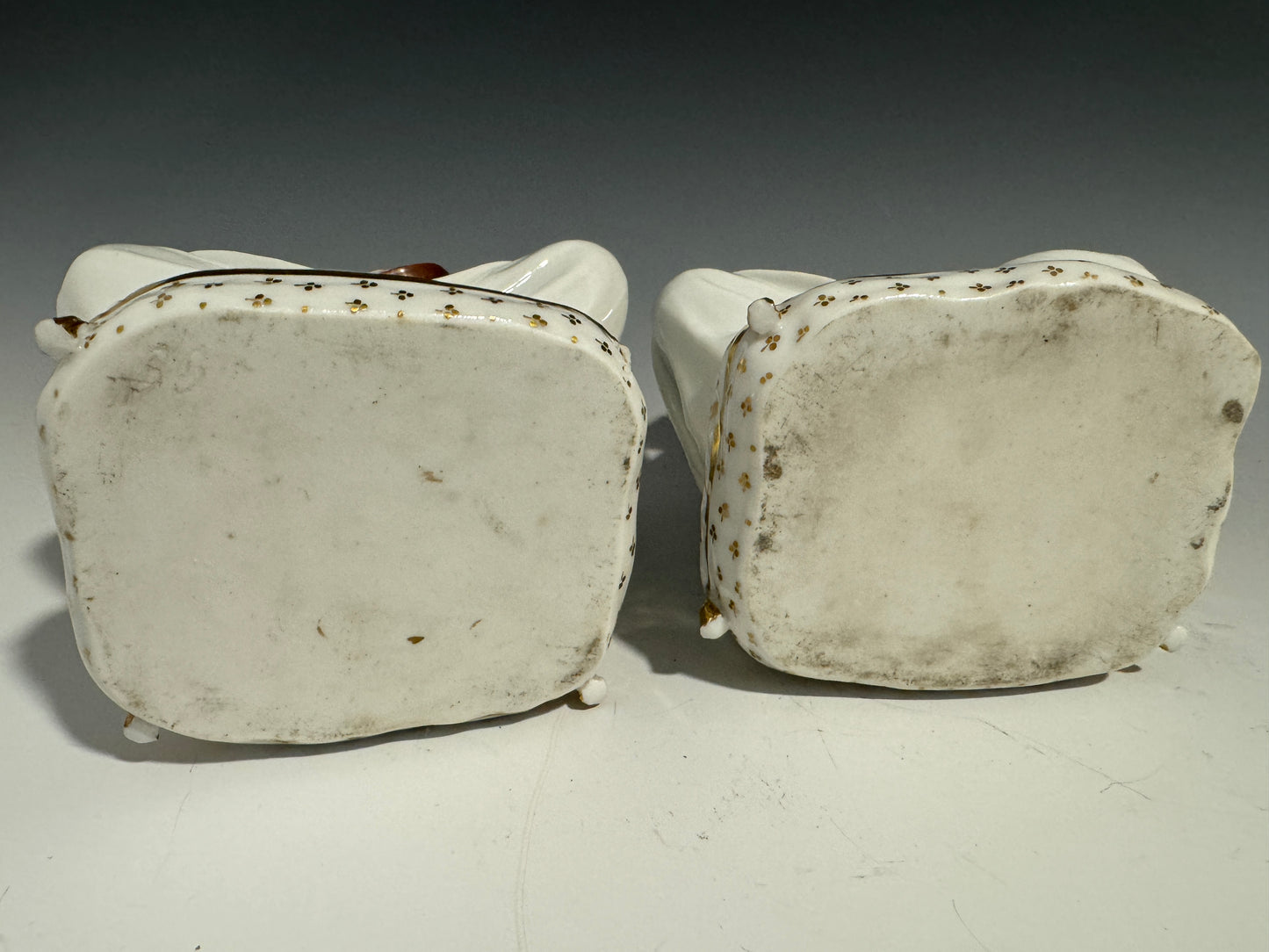 A Pair of Jacob Petit Porcelain Figural Scent Bottles c1840