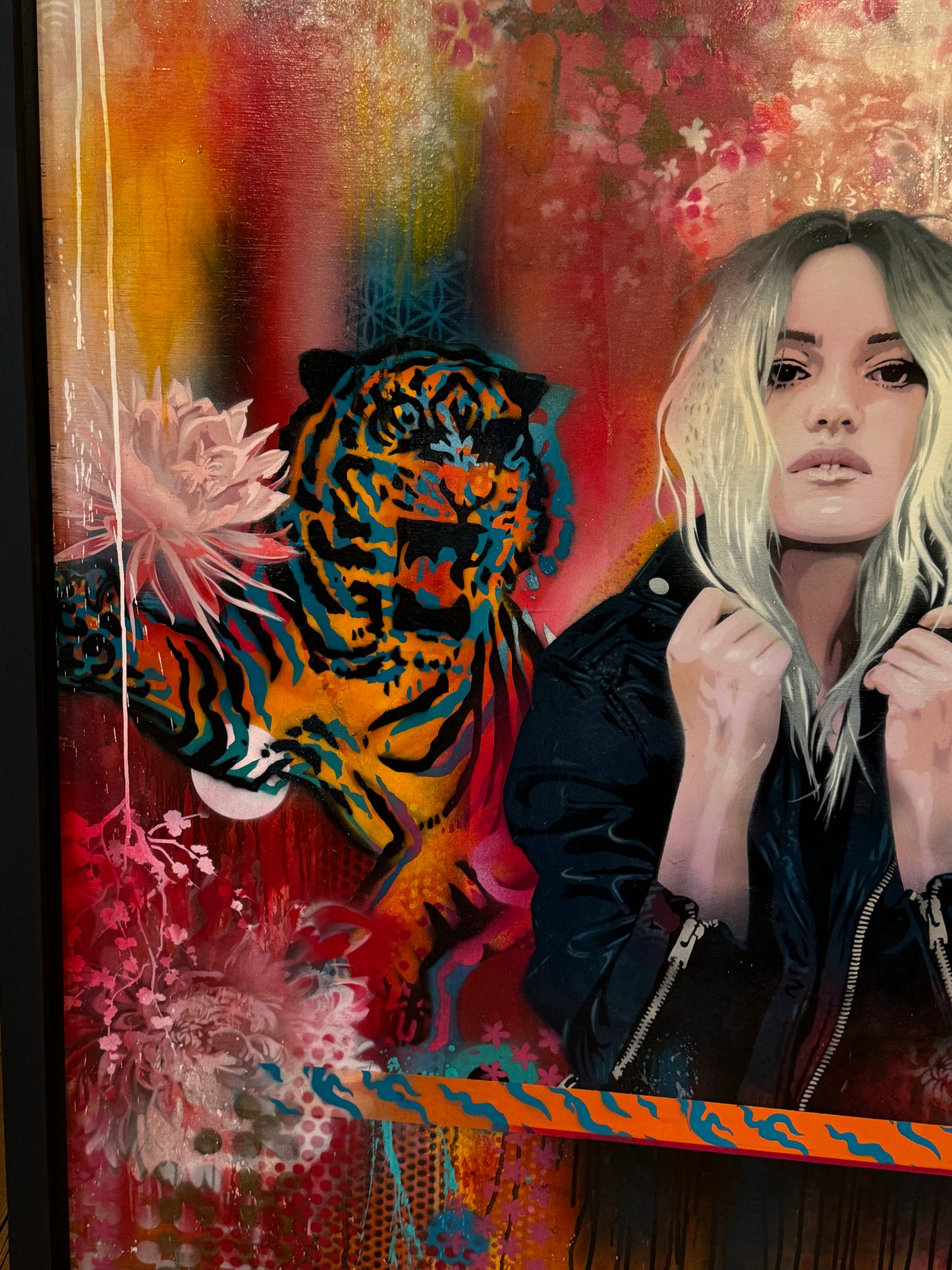 TROIKA (Eva Rucki, Conny Freyer and Sebastian Noel) 'TIGER EYES' Original Oil on Board