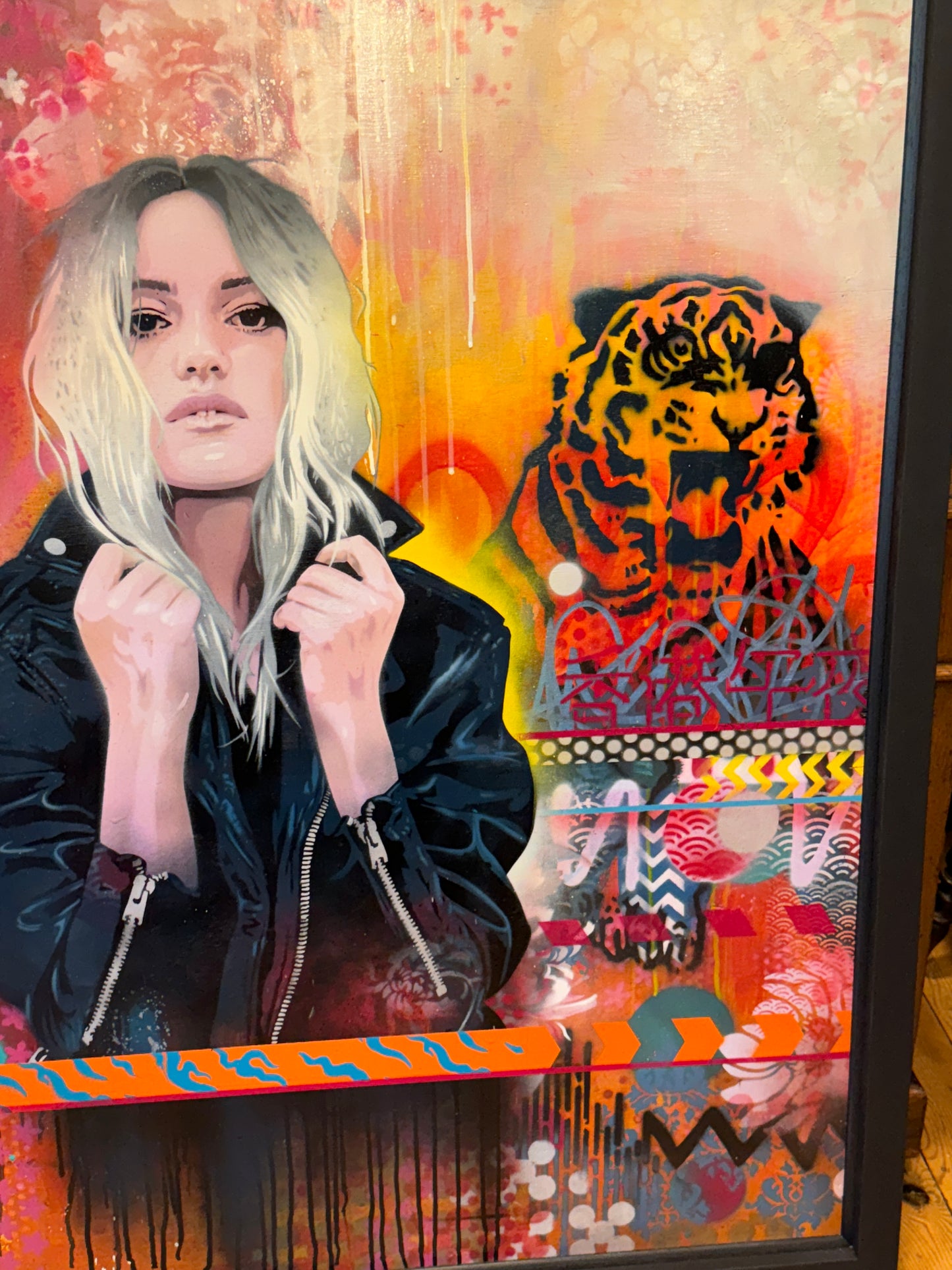 TROIKA (Eva Rucki, Conny Freyer and Sebastian Noel) 'TIGER EYES' Original Oil on Board