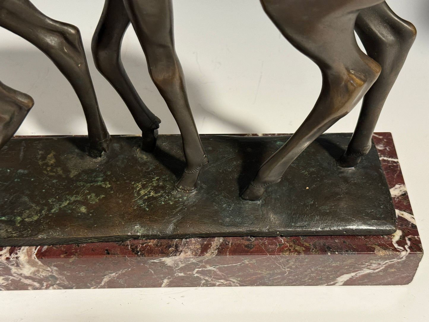 Art Deco Bronze of Two Fawns on Marble Base signed F Martini