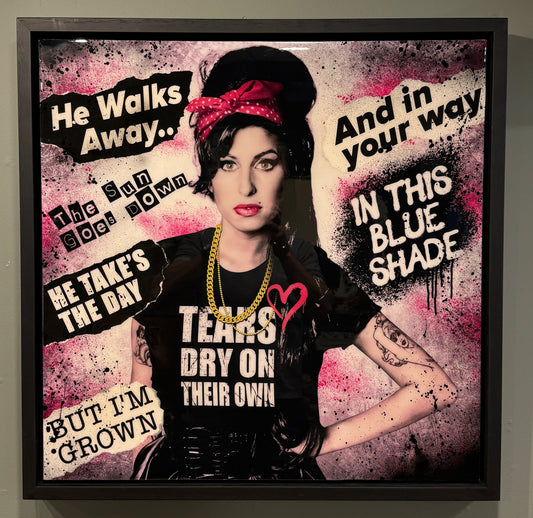 Mr. Sly 'Tears Dry On Their Own' Amy Winehouse (Original) Mixed Media Painting