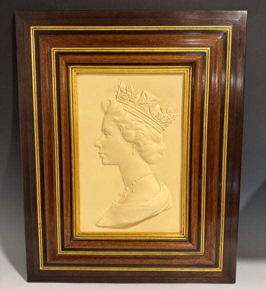 Royal Worcester Portrait Plaque Of Queen Elizabeth II modelled by Arnold Machin