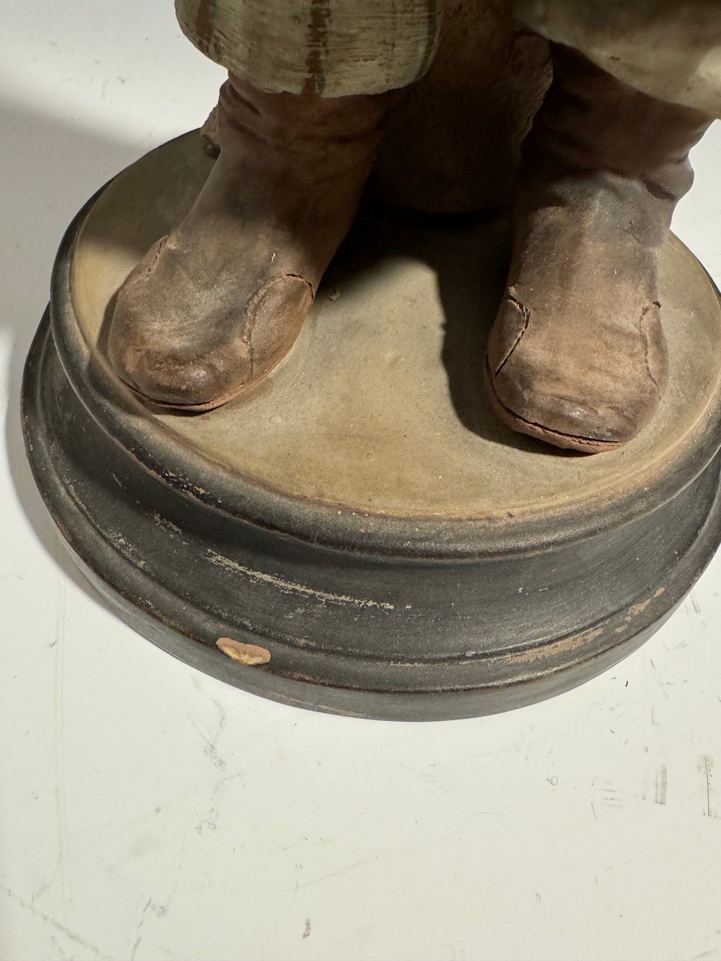 Very Rare Pair of Painted Terracotta / Pottery Figures Jewish Fur Traders c1900