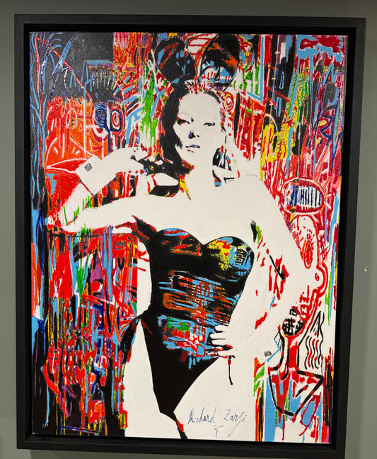 Richard Zarzi 'Kate Moss II' Original Signed Mixed Media on Canvas (Cost £3950)