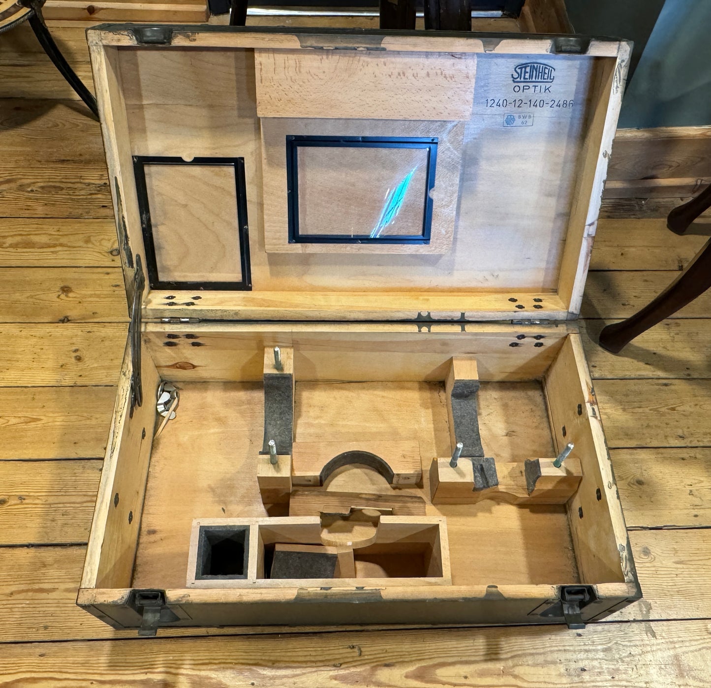 Rare German Military Cold War Steinheil Periscope / Binocular on Tripod & Box