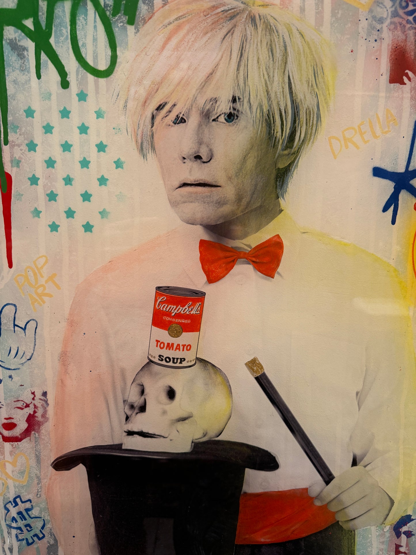 SRINJOY GANGOPADHYAY Mixed Media Painting Andy Warhol Magician Signed Original