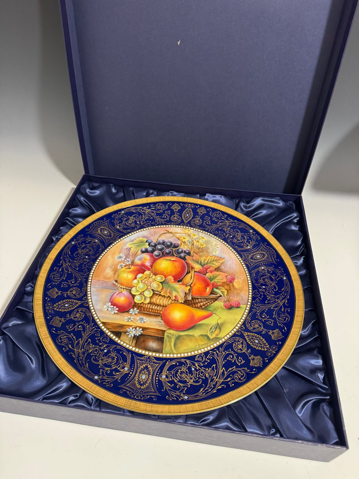 Large Rare Royal Worcester Signed Fruit Painted Ltd Ed Plate / Charger Signed