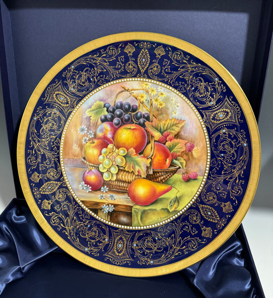 Large Rare Royal Worcester Signed Fruit Painted Ltd Ed Plate / Charger Signed