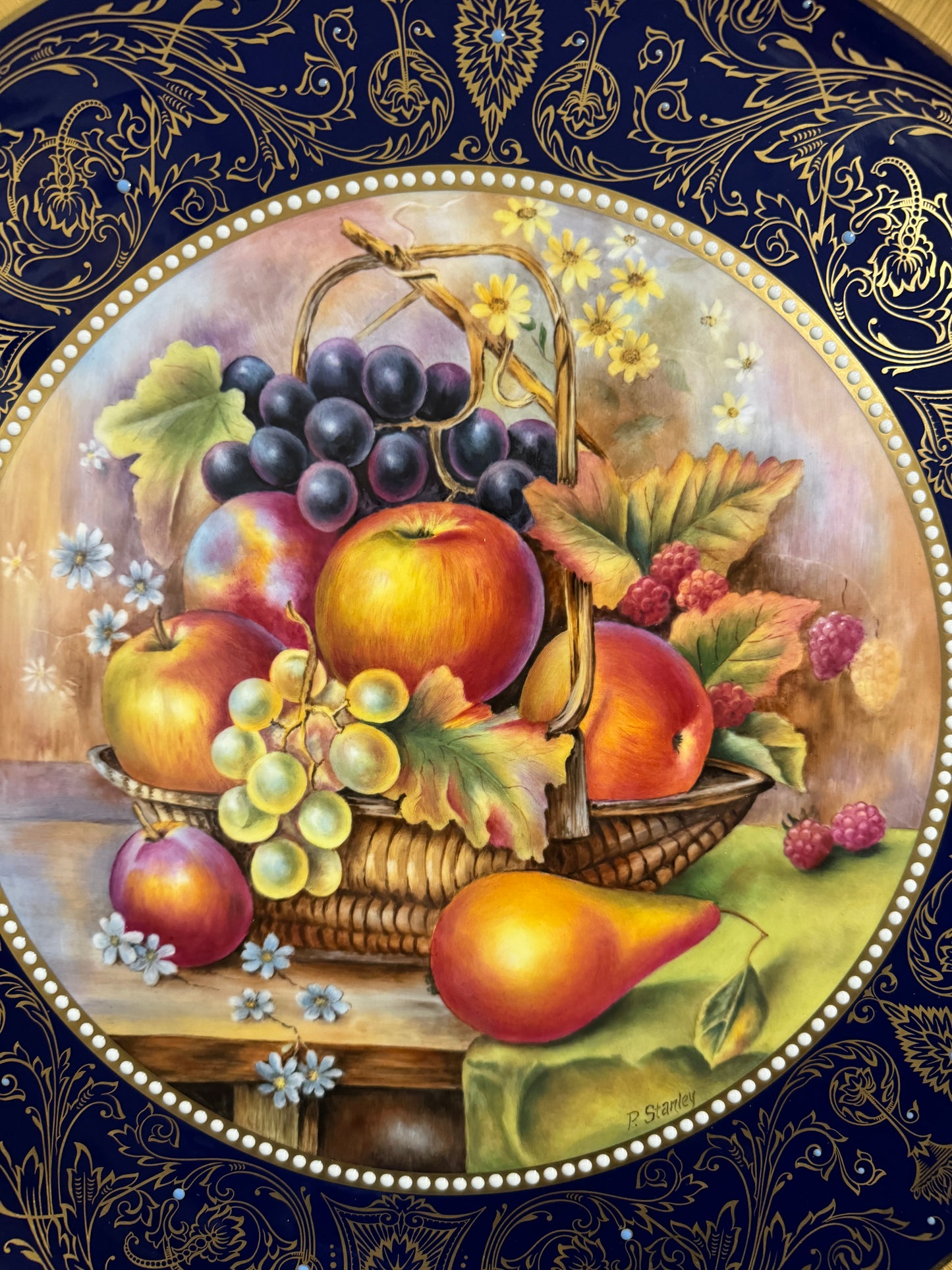 Large Rare Royal Worcester Signed Fruit Painted Ltd Ed Plate / Charger Signed