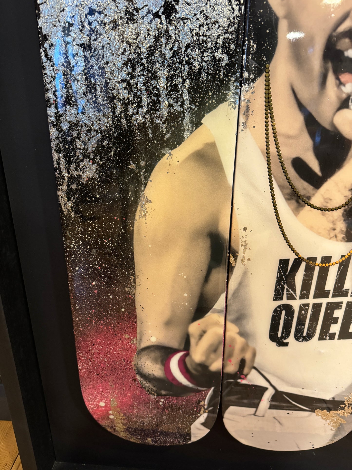 Original MR SLY, KILLER QUEEN II a portrait of Freddie Mercury on 3 Skateboards