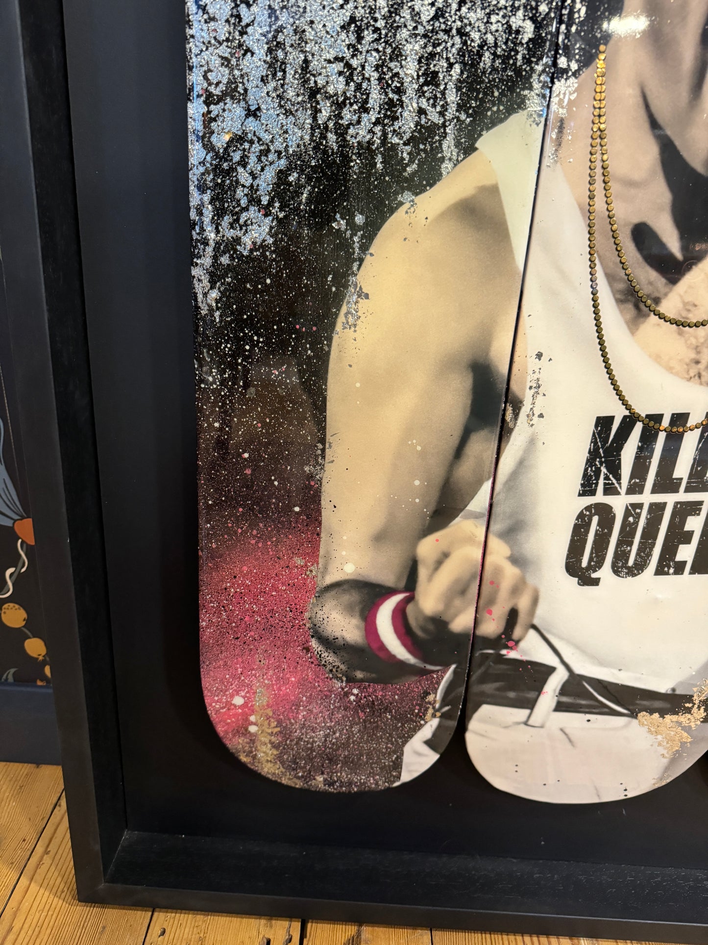 Original MR SLY, KILLER QUEEN II a portrait of Freddie Mercury on 3 Skateboards