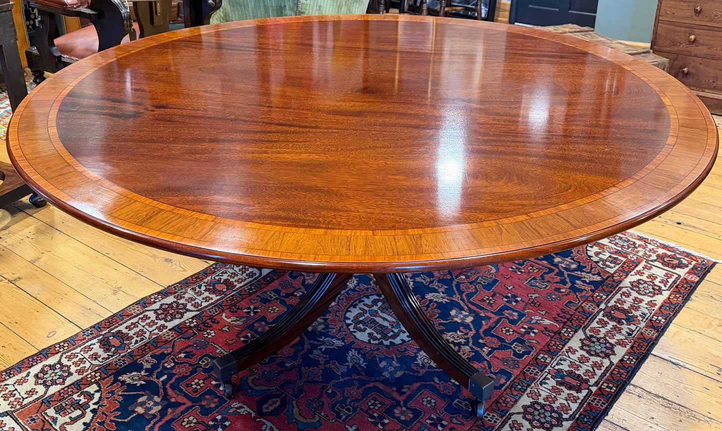 Large Circular Antique Style Circular 8 Seater Dining Table by William Tillman