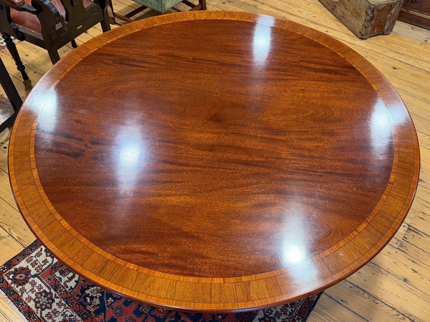 Large Circular Antique Style Circular 8 Seater Dining Table by William Tillman