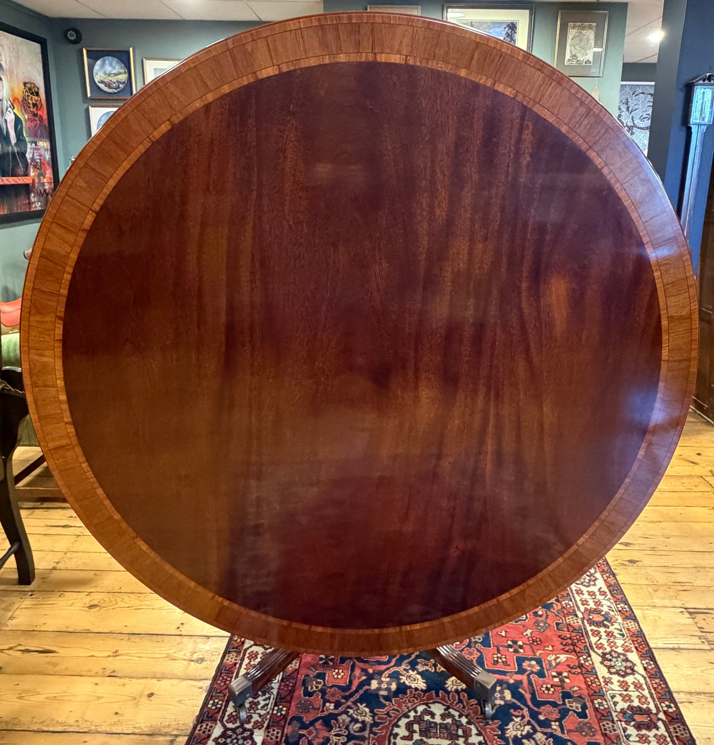 Large Circular Antique Style Circular 8 Seater Dining Table by William Tillman